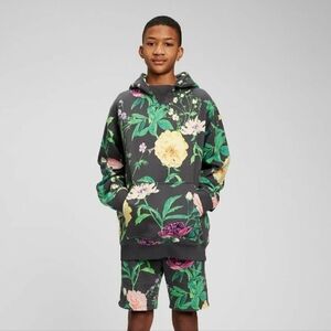 GAP Teen Eco-Friendly Dark Unisex Hoodie in 'Summer Floral' - Size 14-16*